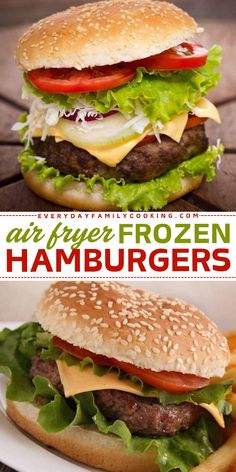 No need to fire up the grill for this quick weeknight dinner! So juicy and delicious, these Air Fryer Frozen Hamburgers are the BEST. Save this air fried burger recipe for an easy homemade meal in just 20 minutes! Hamburgers In The Air Fryer, Quick Family Dinners, Frozen Beef, Cooks Air Fryer, Burger Night, Beef Patties, Drink Inspiration