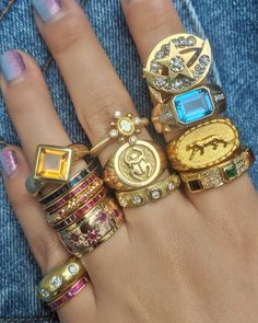 Dope Jewelry Accessories, Earthy Jewelry, Signet Rings, Stacking Bands, Chunky Jewelry, Nail Jewelry