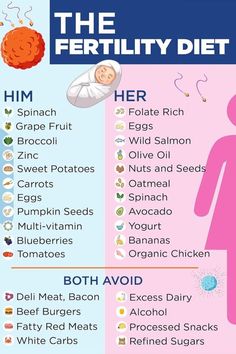 the fertility diet for pregnant women and men is shown in this graphic diagram