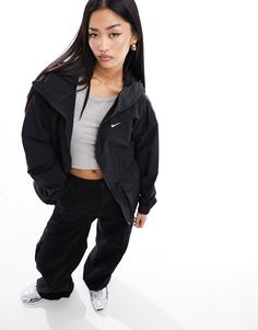 Coats & Jackets by Nike Most valuable (p)layer Fixed hood High collar Zip fastening Nike logo embroidery Side pockets Regular fit Black Nike Jacket Outfit, Nike Jacket Outfit, Korean Airport, Nike Trends, Black Nike Jacket, Korean Airport Fashion, Nike Coat, Casual Day Outfits, Woven Jacket