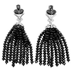 Vintage Monet Tassel Earrings. Lavish beaded tassels drop away from a jewelled top to make the ultimate in feminine yet bold statements. Originally creators of lavish gold plated monograms for women’s purses and handbags, the Monet company went on to become one of America's most successful costume jewellery. Impressively during the 1980s being asked to make the jewellery for Yves Saint Laurent. Vintage Monet jewellery is favoured for its timeless design and high quality materials and craftmanshi Jennifer Gibson, Saint Laurent Vintage, Bold Statements, Monet Jewelry, Vintage Monet, Vintage Jewels, Beaded Tassels, Earrings Vintage, Vintage Jewellery