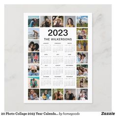 a photo collage calendar for the 2012 - 2013 year