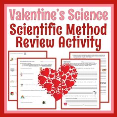 valentine's science scientific method review activity for students to practice their writing skills with