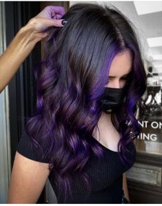 Dark Hair Dye, Hair Dye Tips, Dyed Hair Purple, Peekaboo Hair, Hair Color Streaks