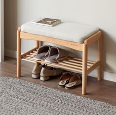 PRICES MAY VARY. ❤️ Upgrade Your Entryway: Add a touch of sophistication to your home with the Vadisun Wood Shoe Bench, featuring beige and white upholstery and a chic walnut beech design. Shoe Rack With Cushion, Mid Century Modern Storage, Modern Storage Bench, Wooden Storage Bench, Shelf Baskets Storage, Shoe Storage Bench, Wooden Shoe Racks, Wooden Rack, Living Room Stools