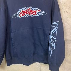 Jnco Hoodie, Diy Swag, Jean Designs, Nice Colors, Mens Outfit Inspiration, Vintage Hoodies, Embroidered Hoodie