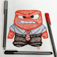 a drawing of a cartoon character wearing a shirt and tie