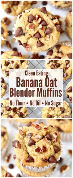 clean eating banana oat blender muffins no flour, no oil and no sugar