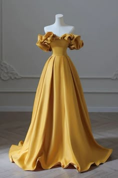 Prom Dresses Simple, Graduation Party Dresses, A Line Evening Dress, Yellow Satin, A Line Prom Dresses, Glam Dresses, Evening Party Dress, Party Dress Long