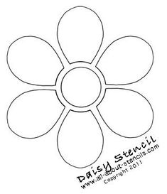 a flower with the words daisy stencil on it and an image of a flower