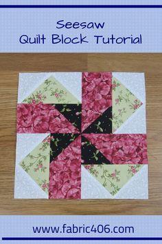 an image of a quilt block with the words sessaw quilt block tutor on it