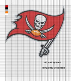 a cross stitch pattern with a football and skull on it, as well as the words tampa