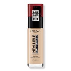 Infallible Up to 32 Hour Fresh Wear Foundation - INFAL PWD FOUNDATION TRUE BEIGEFeaturesUp to 32 hour natural finish with buildable coverage, lightweightResists transfer, sweat and remains breathable all dayColor stays true all dayBenefitsAdvanced formula's three oil absorbers resist sweat, water, and transferInfused with SPF 25, non-comedogenic and suitable for all skin types - Infallible Up to 32 Hour Fresh Wear Foundation Base Loreal, Loreal Infallible Foundation, Loreal Foundation, Infallible Foundation, Loreal Paris Infallible, Loreal Paris Makeup, Make Up Techniques, Paris Makeup, Loreal Infallible