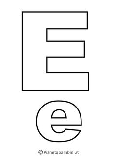 the letter e is for e with an e in it's center and bottom corner