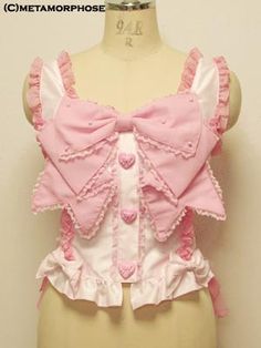 Ribbon, Pink, White, Clothes, Kawaii