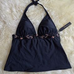 Nwt. Brand New. Paula Hermanny Brazil. Removable Soft Cups. Halter Tankini Sublimation Ideas Projects Inspiration, Halter Tankini, Soft Cup, Black Beads, Dream Wardrobe, Womens Swim, Tankini, Style Me