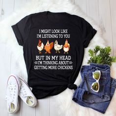 Chicken T Shirts, Chickens Funny, Whiskey Shirt, Not Listening, Chicken Shirts, Funny Chicken, Chicken Humor, Family Birthday, Chicken Lovers