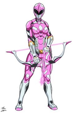 a drawing of a person in pink with a bow and arrows on their back legs