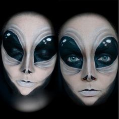 Alien Make-up, Make Up Diy, Makeup Zombie, New Makeup Ideas, Different Faces, Alien Costume