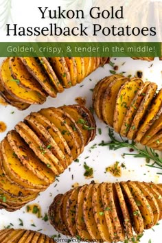 the cover of yukon gold hasselback potatoes