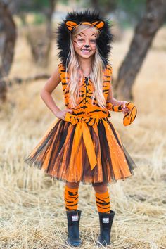 Girls Tiger Costume, Tiger Costume Women, Tiger Costume Diy, Tiger Outfit, Tiger Halloween Costume, Seussical Costumes, Tiger Halloween, Outfit For Halloween, Tiger Kids