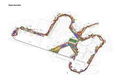 a plan for a race track that is in the shape of a heart and has multiple lanes