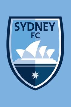 the sydney fc logo on a blue background