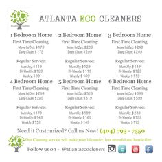 the atlanta eco cleaners flyer