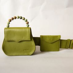 Edas Mini Belt Bag In Pea Msrp $460 Our Belt Bag Is The Perfect Item That Merges Function And Fashion. It Is Multifunctional And Adjustable, With A Detachable Wallet, Belt And Handbag. Matte Green Opal Beaded Handle 52" Belt 6" L - 6.5" W Bag 4" W - 3.5" L Wallet Hipster Purse, Mini Belt Bag, Trapeze Bag, Gucci Crossbody Bag, Matte Green, Embroidered Tote Bag, Gucci Crossbody, Leather Fanny Pack, Red Purses