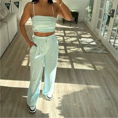 New With Raves 2 Piece Pants Tank Top Set / Cropped Top House Of Harlow 1960, House Of Harlow, Pants Set, Pant Jumpsuit, Pants For Women, Crop Tops, Tank Tops, Pants, Women Shopping