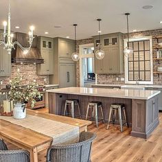 a large open concept kitchen and dining area