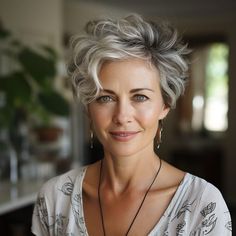 Ash And Grey Hair, Short Curly Haircuts For Women Over 50 Grey Hair, Short Wavy Hairstyles For Women Over 60 Grey Hair, Gray Hair Styles For Women Over 60 Grey, Womens Pixie Haircut, Short Curly Gray Hair Over 50, Curly Gray Hair Over 50 Curls, New Haircuts For Women, Medium Shag