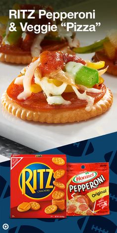 an advertisement for pizza with pepperoni and veggie's