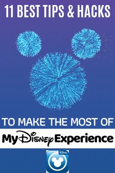 an advertisement for disney's experience with fireworks in the sky and mickey ears on it