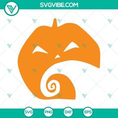 an orange pumpkin with a scary face on it's side and the words svvibe com