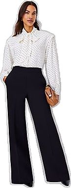 Chic Wide-leg Workwear Bottoms, Chic Wide Leg Workwear Bottoms, Chic Wide Leg Bottoms For Workwear, Chic Wide Leg Dress Pants For Business Casual, Chic Tailored Wide Leg Pants For Business Casual, Versatile Wide Leg Pants For Business Casual With Pockets, Spring Formal Office Chic Bottoms, Chic Wide-leg Dress Pants, Office Chic Formal Bottoms For Spring