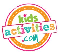 kids activities com logo with the words, kids activities com written in colorful ink on a white background