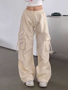 Pakaian Hipster, Hip Hop Trousers, Y2k Cargo Pants, Big Pockets, Style Cargo, Cargo Pants Women, Casual Trousers, Pants Women, Streetwear Women