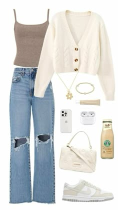 Vanilla Outfit, Stile Casual Chic, Casual Day Outfits, Outfit Jeans, Cute Preppy Outfits