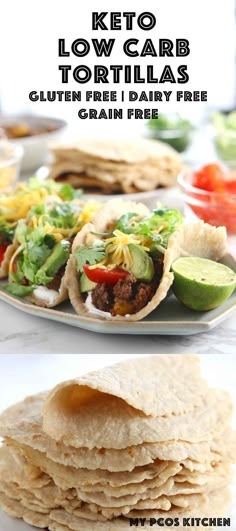 the keto low carb tortillas recipe is ready to be eaten and served