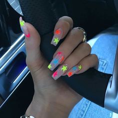 Kylie Nails, Nails Beach, Kylie Jenner Nails, Confetti Nails, Milky Nails, Her Nails, Nails 2021, Neon Nails