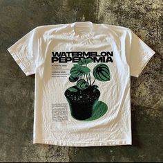 Atthemoment Shirts, Watermelon Peperomia, 90s Shirts, Lotus Leaf, Shirt Print Design