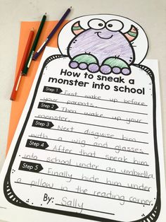 a monster writing activity for kids to learn how to spell and write the letter s