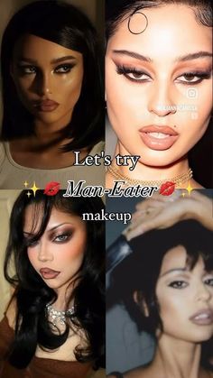 Man Eater Halloween Costume, Men In Black Makeup Look Women, Man Eater Costume, Man Eater Make Up, Masculine Makeup Looks, Masculine Makeup, Black Makeup Looks, Man Eater, Male Makeup