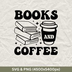 coffee and books svg cut file