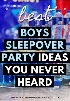 DIY creative boys sleepover party ideas 13th Birthday Party Games For Boys, Boys Sleepover Party Ideas 12th Birthday, Dinosaur Sleepover Party, 12th Birthday Boy Ideas, Teenager Sleepover Party Ideas, Gamer Sleepover Party, Gaming Sleepover Party