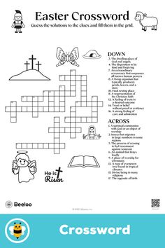 Advanced easter-themed crossword puzzle for kids ages 10 and up Easter Crossword Puzzle Free Printable, Easter Crossword, Catholic Easter, Easter Puzzles, Easter 2024, Crafts And Activities For Kids, Puzzle For Kids, Easter Religious