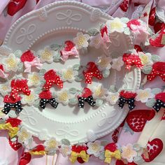 The price is for a choker only, others are not included.  Color: The color of the bowknots. Strawberries And Flowers, Chocolate Rings, Cross Choker, Chocolate Design, Pink Chocolate, Bow Ring, Choker Style, Colorful Heart, Lolita Fashion