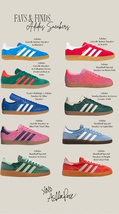 Colorful Adidas, Sneakers 2024, Bright Sneakers, Looks Adidas, Gold Adidas, Adidas Originals Gazelle, Back To School Shoes