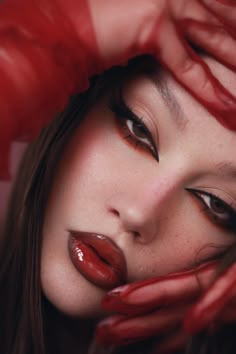 #makeupeditorial #eyemakeup #glowingmakeup #editorialmakeup #beatthatface #makeupdolls #beautyeditorial #glammakeup #aestheticmakeup #redmakeup #lightmakeup Smokey Red Makeup, Halloween Makeup 2024, Red Makeup Looks, Red Eye Makeup, Bold Makeup Looks, Red Lip Makeup, Valentines Makeup, Red Makeup